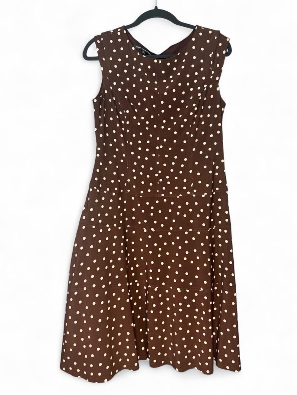Jones New York Brown Polka Dot Midi Dress